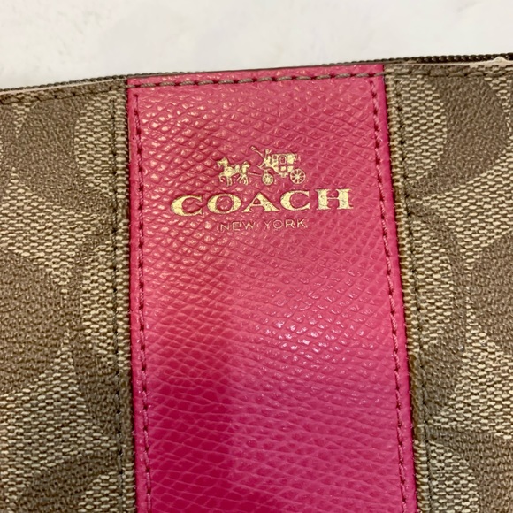 Coach Signature PVC Leather Corner Zip Wristlet - Picture 3 of 11